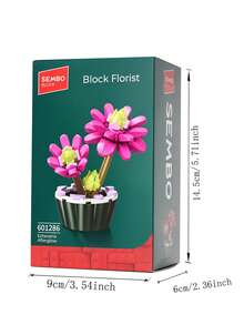 sembo Bộ lắp ráp cây mọng nước mini 300+ mảnh, khối lắp ráp sáng tạo DIY, cây cảnh mini - Trứng đào, Ánh hoàng hôn, Hoa hồng núi, Hoa sen ngọc bích đặc biệt, cây cảnh mini - Hoa hướng dương, Hoa hồng, Hoa tulip, Hoa anh đào, bộ bó hoa, gạch hoa hồng giả bằng nhựa, đồ chơi lắp ráp dành cho người lớn, đồ trang trí nhà cửa hình hoa vĩnh cửu, quà tặng cho Ngày Valentine, Ngày của Mẹ, kỷ niệm. - Nhiều màu - Xem 7