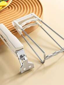 1pc Thick Stainless Steel Dish Clamp Set, Non-Slip Heat-Resistant Bowl Clip, Easy-Open Design Suitable For Various Sizes Of Tableware, Essential Daily Kitchen Tool - Multicolor - View 5