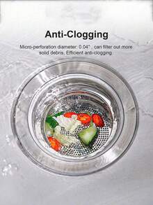 1PC/2PCS Of Stainless Steel Sink Filter With Handle - Rust-Proof And Mesh Filter, Suitable For Kitchen And Bathroom Sinks, 304 Stainless Steel, Prevents Clogging Easily Without Effort, Perfect For Draining Vegetables And Fruits, Christmas Gifts - Multicolor - View 4