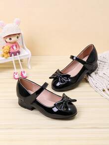 1 Pair Versatile Bow Decor Girl's Campus Style Comfortable Student Shoes, Suitable For Spring And Autumn - Black - View 2