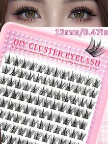 390pcs Book-Style False Eyelashes - 12mm, Natural/Comfortable/Cat Eye/Foxy/Cosplay/Performance, Suitable For Multiple Occasions, Enhance Your Charm - Black - View 3