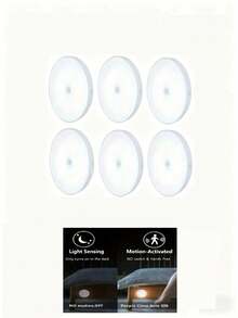 6入組 LED 感應式智慧燈、櫥櫃夜燈、室內感應壁燈。適用於臥室、廚房、衣櫥、樓梯、浴室、走廊、居家、客廳、派對及節日裝飾。 - 感應燈 - 查看 16