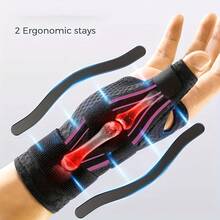 Qing1 Ergonomic Wrist Brace With Thumb Support - Carpal Tunnel Wrist Brace With Adjustable Thumb Support, Suitable For Left Or Right Hand.270°   Wrap Design With 3 Straps To Ensure A Perfect Fit. - 玫瑰紅 - 查看 9