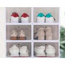 1pc Transparent Shoe Storage Box, Plastic Shoe Display Box, Anti-Oxidation Household Sneaker Storage Container - Clear - View 4