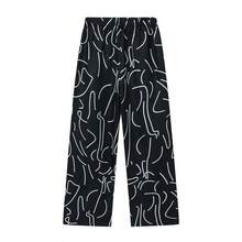 2pcs/Set Women's Loose Casual Floral Peplum Top And Wide-Leg Pants Suit, Spring 2026 Black Summer - Black - View 4