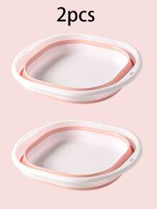 2pcs Multi-Functional Foldable Silicone Basin, Foot Spa Tool Basin, Foot Soaking Basin, Foot Care Foldable Basin - Multicolor - View 5