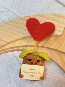 1pc Laser Engraved Customized Positive Affirmation Potted Plant, Cute Crochet Figurine, Plant Imitation, Suitable For Party, Wedding, Birthday And Valentine's Day Novelty Gift - Multicolor - View 7