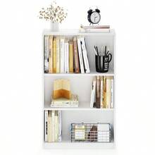 JAYA Book Shelf 3-Tier Bookshelf Bookcase With Adjustable Shees 9.5 X 24.5 X 40.3 For Living Room Bedroom Home Office White - 白色 - 查看 7