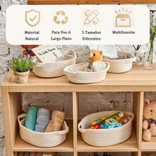 Storage Baskets - بني + أبيض - مشاهدة 3