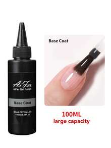 AiFer 3件套，100毫升免擦拭亮面甲油、底油和哑光甲油，持久光泽，适合居家美甲和美甲沙龙DIY美甲护理