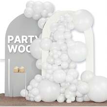 PartyWoo - Globos blancos de 120 piezas de diferentes tamaños, paquete de 18, 12, 10, 5 pulgadas, kit de de globos de látex blanco mate para boda, novia, graduación, shower, decoraciones de - Mandarina Naranja-y9 - Ver 9