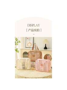 Mesh Organizer Toiletry Bag - Large Travel Toiletry Bag With Dividers - Black - View 2