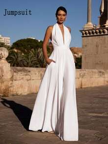 纯色针织露背连衣裙，适合婚礼、节日、派对