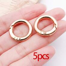 5个弹簧O型环圆形登山扣钥匙圈扣锌合金圆形弹簧钩适用于钥匙链钥匙圈DIY钱包手提包链条环扣替换件 - 彩色 - 查看 30