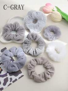 1pc Women's Fashionable & Elegant 16cm Oversized Fluffy Hair Scrunchie, Warm For Everyday Wear In Spring, Autumn & Winter Head Accessories