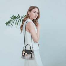 Small Purses And Handbags For Women Fashion Teenage Girls Crossbody Bag Lightweight Shoulder Bag Plaid Pattern Satchel - màu đen - Xem 10