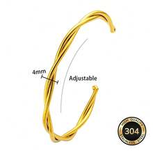 Stainless Steel Infinity Bracelet For Women, Adjustable Twisted Bangle, Suitable For Daily Wear, Eternal Love Jewelry Gift - B327 - View 3