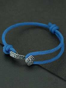 时尚手工编织绳可调节手链 复古黑色如意幸运手链 男女通用臂环饰品 - 如意手繩手鍊 - 查看 6