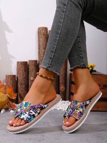 Women's Fashion Simple Lightweight Flip Flop Sandals - Letter - View 4