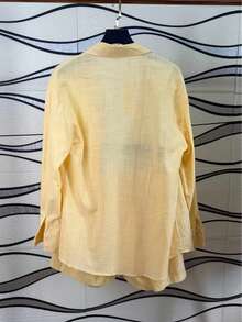 Linen Shirt And Shorts Set (2 Pieces) - Yellow - View 5