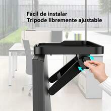 Estante Organizador de 30cm en Negro de ABS - Soporte para Pantalla, Monitor, Celular y TV, No Requiere Ensamblaje, Carga de 3 kg - Negro - Ver 9