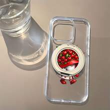 Estuche para teléfono con espejo Cherry Blossom Gnome El diseño espejado muestra un encantador gnomo adornado con flores de cerezo y cerezas rojas vibrantes Compatible con  17,  16 Pro Max,  15 Pro Max,  13 y  12 Hecho de TPU duradero para una excelente protección contra golpes y caídas Un regalo encantador para familiares, amigos y seres queridos perfecto para vacaciones, cumpleaños o cualquier ocasión especial - transparente - Ver 1