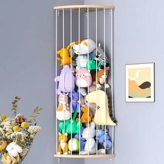 Stuffed Animal Storage, Stuffed Animal Hammock Net For Plushie Toys - Corner Stuffed Animal Zoo, Toy Storage Organizer, Spave Save For Plush Toy Holder, Perfect For Toddler Boys Girls