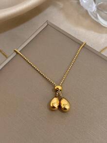 1 件水滴吊坠项链，女士优雅不锈钢链项链，日常派对饰品，圣诞节礼物，情人节礼物，母亲节礼物 - 彩色 - 查看 11