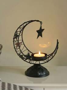 Giá đỡ nến bằng sắt kim loại trang trí, giá đỡ nến hình đèn lồng sao và trăng, lư hương hình sao và trăng, đồ trang trí để bàn cho đám cưới, nhà cửa, phòng ngủ, nhà bếp và phòng ăn, thiết kế đèn lồng sao và trăng. - Nhiều màu - Xem 11