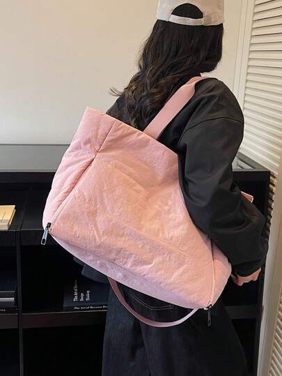 时尚手提健身包，大容量多功能收纳包，适用于户外运动和旅行，可挂在行李箱拉杆上，无需托运，柔软提手