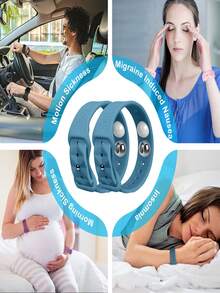 MEIYYJ 1对/2个装防晕动症腕带，硅胶双扣手环，符合人体工学设计