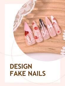 Bộ móng tay giả acrylic 24 chiếc họa tiết da báo Pháp dài, kiểu dáng Y2K, màu hồng, 3D, kèm phụ kiện ren/nơ/kim cương, thích hợp cho tiệm nail, các bạn gái tuổi teen và phụ nữ sử dụng hàng ngày/tiệc tùng/làm quà tặng. - Nhiều màu - Xem 3