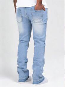 Quần jeans nam dáng ôm, co giãn, rách nhẹ, phong cách đường phố thường ngày, phù hợp cho mọi mùa. - Rửa nhẹ - Xem 4