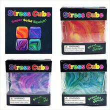 Square Malt Squeeze Stress Relief Toy With Flowing Pattern, Slow Rebound Squeeze, Birthday Gift - Christmas Gift - Perfect Gift - Gift, Ideal Gift, Surprise Gift, Holiday Gift, Seasonal Gift, Halloween Gift, Christmas Gift, Elegant Gift For Gamers, Gift, Toy (Default No Packaging Box) - Multicolor - View 2