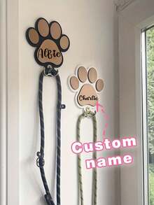 Customized Text Hook, Personalized Wooden Dog Leash Hook, Cartoon Word Decor Hook, Cute Colorful Cat Style Unique Customized Home Decor, Ideal Gift - Multicolor - View 6