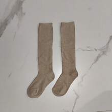1 Pair Women's Cotton Solid Color Ribbed Knee High Socks, Fashionable Minimalist School Style - Multicolor - View 10