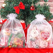 10 piezas Bolsas de organza con cordón de malla blanca - Empaque protector para regalos de boda, Navidad, fiestas de cumpleaños, caramelos, jabones, frutas y talla grande (Varios tamaños) - bolsa de embalaje - Ver 3