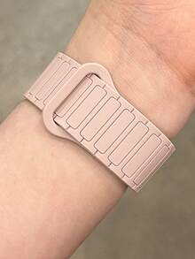 一套双色磁扣硅胶表带+表壳，适用于46mm、38mm、40mm、41mm、42mm、44mm、45mm、49mm表盘，可爱糖果色表带搭配保护壳，兼容苹果Series 11、10、9、8、7、6、5、SE、Ultra 2。 - 粉色 - 查看 8