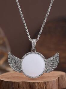 1pc Rhinestone Wing Pendant Necklace, Personalized Punk Sweater Chain, Popular Cross-Border Item - Wings Pendant Necklace - View 7