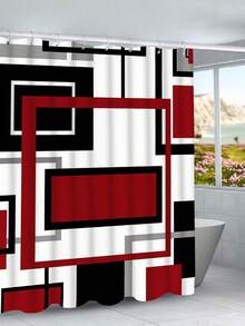 Bộ 1/4 rèm tắm in họa tiết hình học, cao cấp, thanh lịch, dễ lắp đặt, phù hợp trang trí nhà cửa, kèm 12 móc treo. Rèm cửa sổ bồn tắm bằng vải polyester, vách ngăn phòng tắm, trang trí phòng, có thể giặt máy. - Nhiều màu - Xem 15