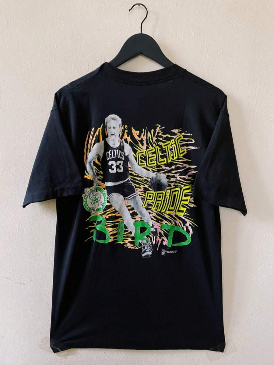 Vintage 80s  Larry Bird T-Shirt Black - Black - View 1
