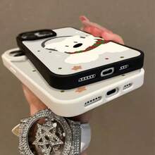 Custodia magnetica per telefono in acrilico di alta qualità, con design artistico alla moda e colori festivi - custodia di ricarica magnetica, pratica e protettiva antiurto per iPhone 11, 12, 13, 14, 15, 16, 17, 17 Air, 17 Pro, 17 Pro Max - Bianco - Visualizzare 3
