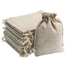 1/50/100pcs Hemp Drawstring Bags, Size 3.54 X 2.76 Inches, High Quality Jewelry And Necklace Storage Pouches. Suitable For Storing Jewelry, Bracelets And Necklaces. Can Be Used For Packaging Small Gifts, Folk Arts, Ladies Gifts And Friendship Gifts. Also Suitable For Decorating Valentine's Day Gift Bags, Retro Style Gift Bags, And For Weddings, Christmas And DIY Crafts. - Drawstring Bag - View 1