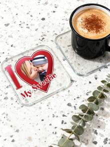 1/3/5pcs Customized Acrylic Name Photo Coasters, Drink Coasters, Personalized Coasters, Valentine's Day Gift, Birthday Gift, Drink Coasters, Personalized Coasters, Wedding Souvenirs, 9.5x9.5cm Personalized Acrylic Memorabilia, Anniversary Gift - Multicolor - View 7