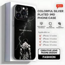 Funda de Teléfono con Patrón Artístico Motivacional para 17,16,15,14,13,12,11,Pro,MAX,plus, Cubierta Negra Mate a Prueba de Golpes - Z5 - Ver 13