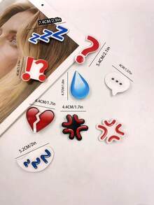 1/10个可爱表情亚克力发夹，包含流汗、生气和愤怒等表情，适合日常外出、发夹固定、化妆、后颈、侧边等场合，创意清新，可爱时尚，是送给女性的礼物。[表面有一层可撕除的保护膜，不会刮伤产品本身]，头部饰品，女性发饰 - 彩色 - 查看 4
