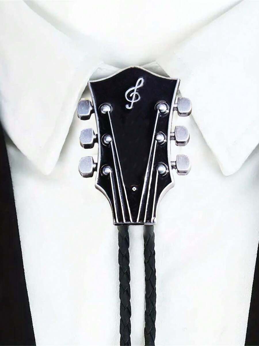 Style cowboy occidental Bolo Tie, Divers accessoires de cowboy animaux, Bolo Tie guitare country, Accessoires chaîne de pull, Pendentif en cordon  polyvalent pour fête décontractée, mariage, garçons d'honneur, meilleur choix de cadeau - Multicolore - Voir 1