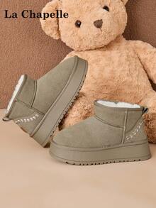 1 pereche La Chapelle Pantofi sport pentru femei cu talpă moale, pantofi sport cu toc jos și talpă plată, eleganți, cu talpă moale, potriviți pentru studenți, fotografii de absolvire, ghete din piele cu talpă joasă pentru femei - LA-1030 Kaki - Vizualizare 2