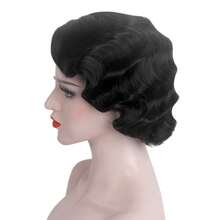 1920s Wig For Women Gatsby Roaring 20s Finger Wave Party Synthetic Full Vintage Wigs For Women Lady Cosplay Costume Fancy Dress 1920 Flapper Wig,Halloween,Music Festival