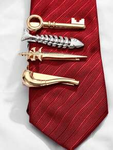 1个个性化朋克风武器造型领带夹，简约优雅，男士日常佩戴的理想之选 - 銀色 - 查看 6